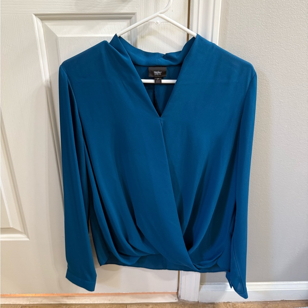 Teal Wrap Blouse